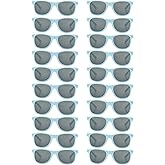 QYVEWY 20 Pairs Bulk Sunglasses for Adult Retro 70s 90s Cheap Glasses (Lake blue)