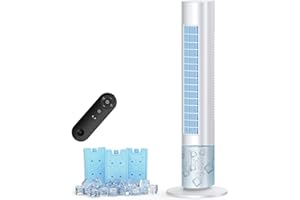 MYICY Windowless Air Conditioner Portable, 3 Speeds, 1.2L Water Tank, 3 Ice Packs, 20ft Remote, 7H Timer, No Hose No Window Needed,70° Oscillating Portable AC Unit for Room