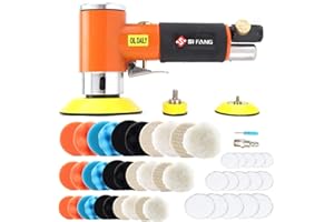 Mini Air Sander, 48PCS 1/2/3 Inch Small Pneumatic Random Orbital Sander for Auto Body Work With Hook And Loop Sanding Pads 15,000RPM High Speed Mini Polisher, Pneumatic Sander by SI FANG®