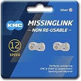 KMC Missing Link 12: for 12 Speed Chain, Silver, Perfectly Connecting KMC, SRAM, Shimano Chains, TWO (2) PACK