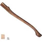 THRWCLUB 32.8" Hickory Wood Axe Handle Replacement Kit, Includes Wedges | Durable and Long lasting, Easy to install, Hickory Wood Axe Handle Replacement Kit for Splitting Axe, Includes Wedges