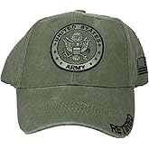 U.S. Army Retired Baseball Cap with U.S. Flag on Side. OD Green