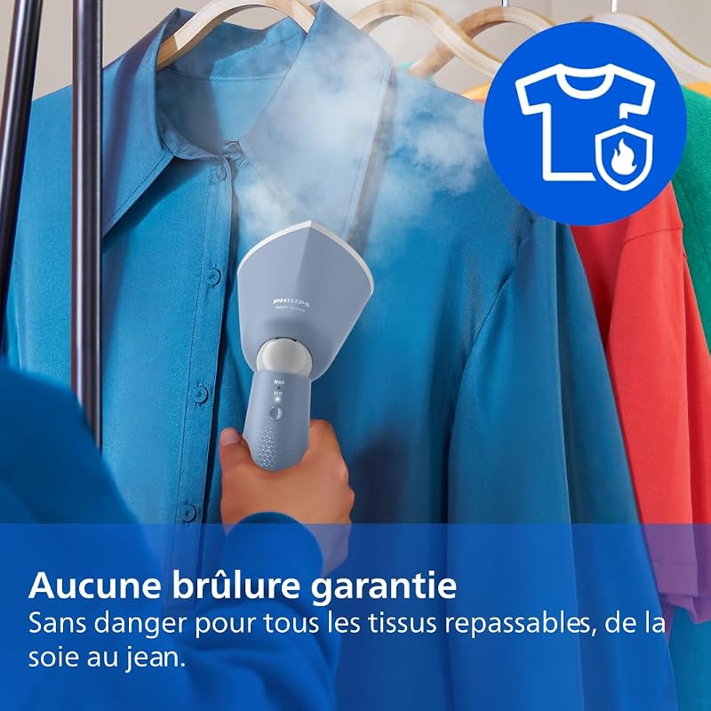 défroisseur à main 5000, 24 g/min, 1300W, tête inclinable, Bleu