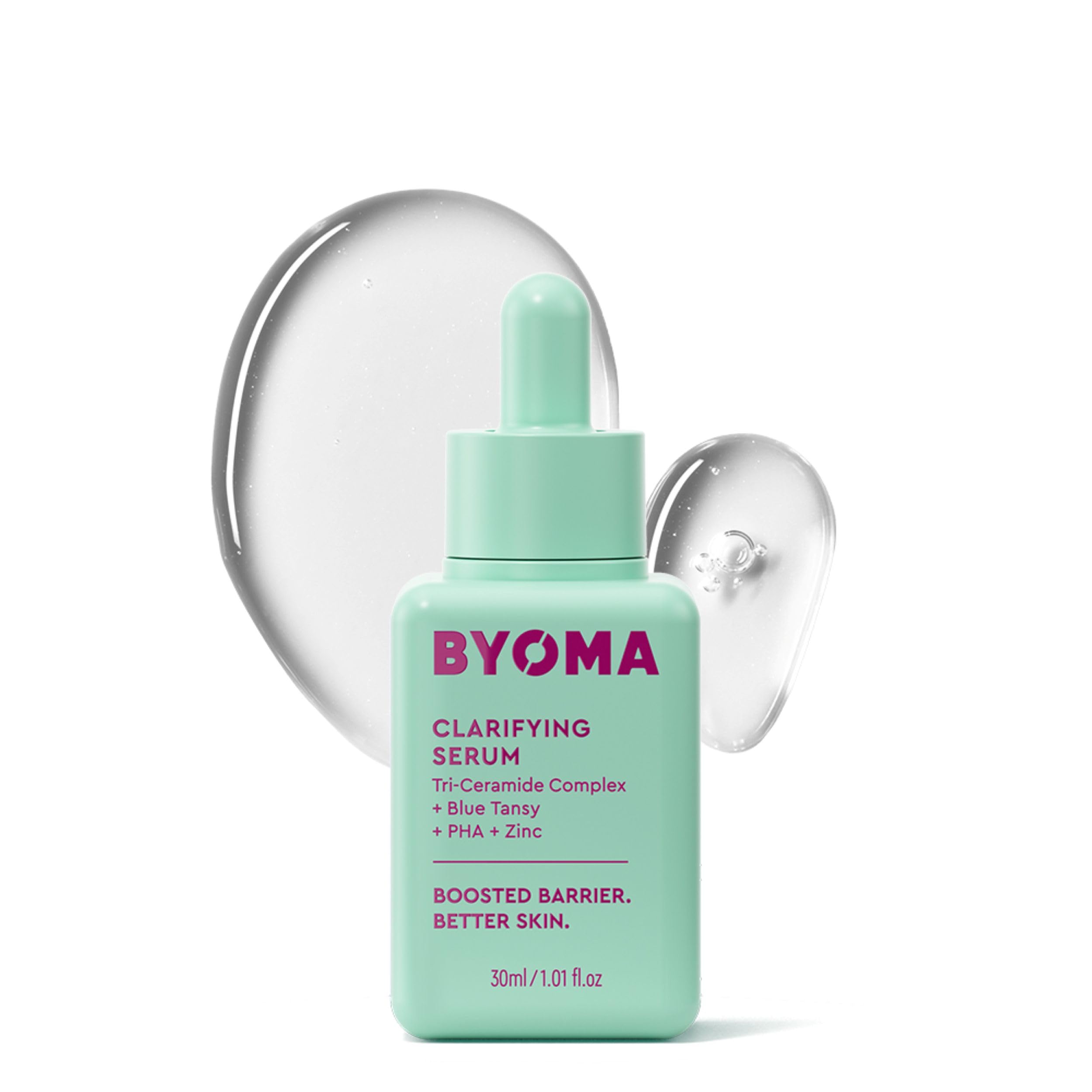 BYOMA Clarifying Serum (30ml) Barrier Repair Facial Serum for Acne Prone Skin, with Ceramides, Blue Tansy, PHA and Zinc for a Balanced and Healthy Skin
