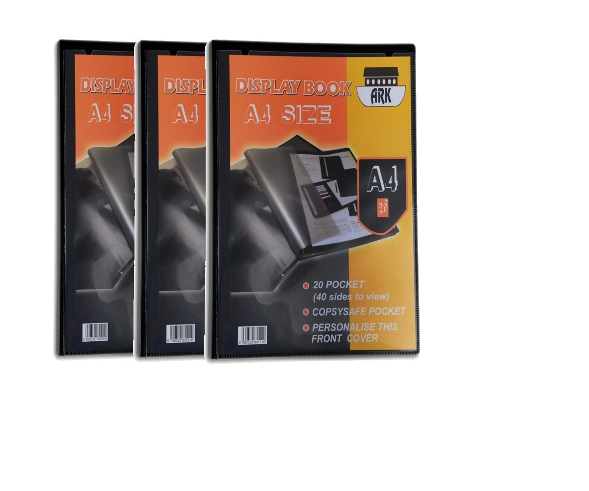 3 X Ark A4 Presentation Display Book (20 Pockets)