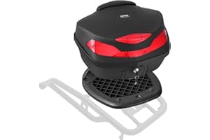 VEVOR Universal Durable PP Material Motorbike Tail Box with Reflective Panel, 48L Waterproof Detachable Motorcycle Top Box wi