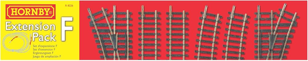 Hornby R8226 OO Gauge Track Extension Pack F Includes Straights Curves Points