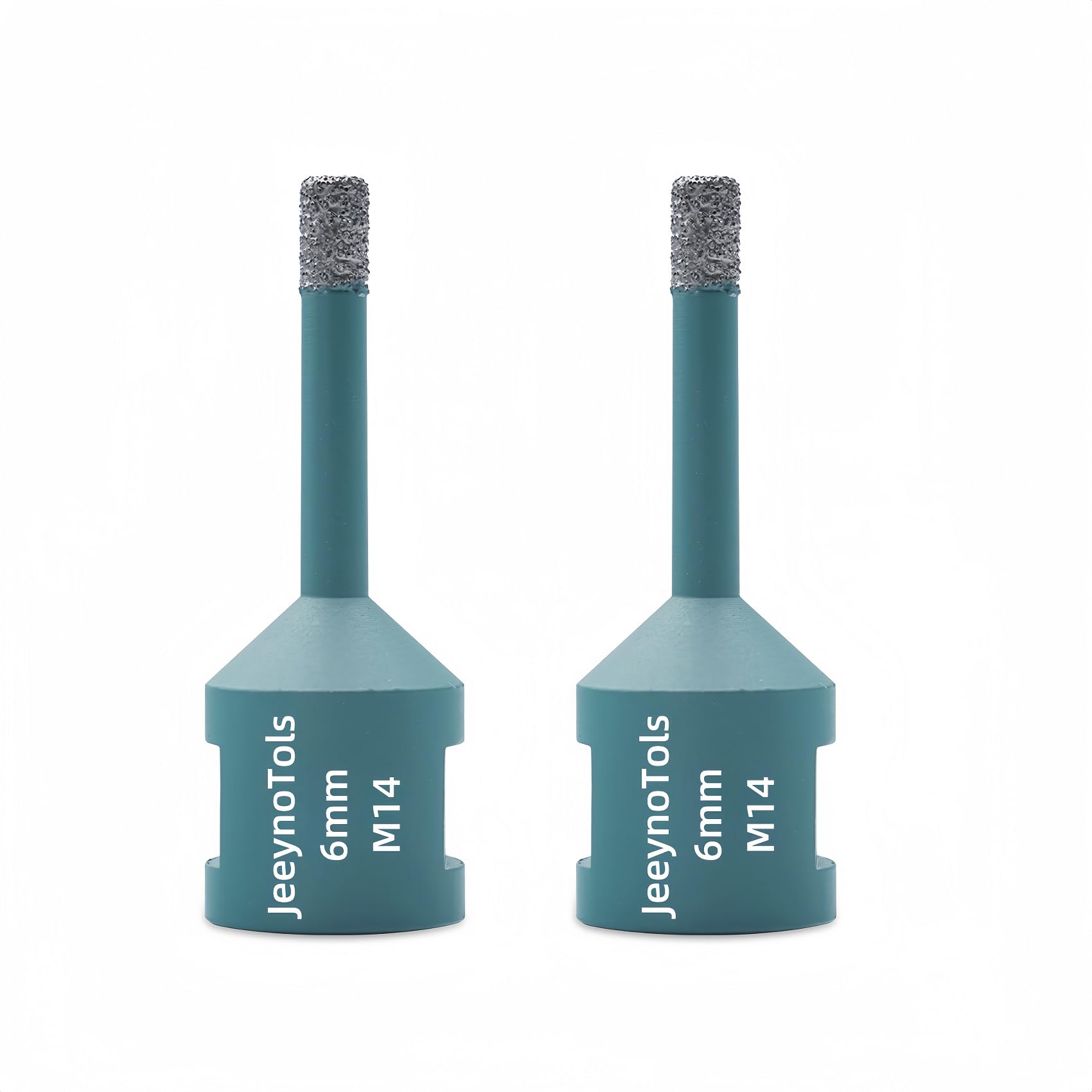 JeeynoTols Dry Diamond Core Drill Bit 2pcs 6mm - Brazed Diamond Drill Bit for Porcelain Tiles,Stoneware,Ceramic,Marble,Granite,Suitable For Angle Grinders,with M14 thread