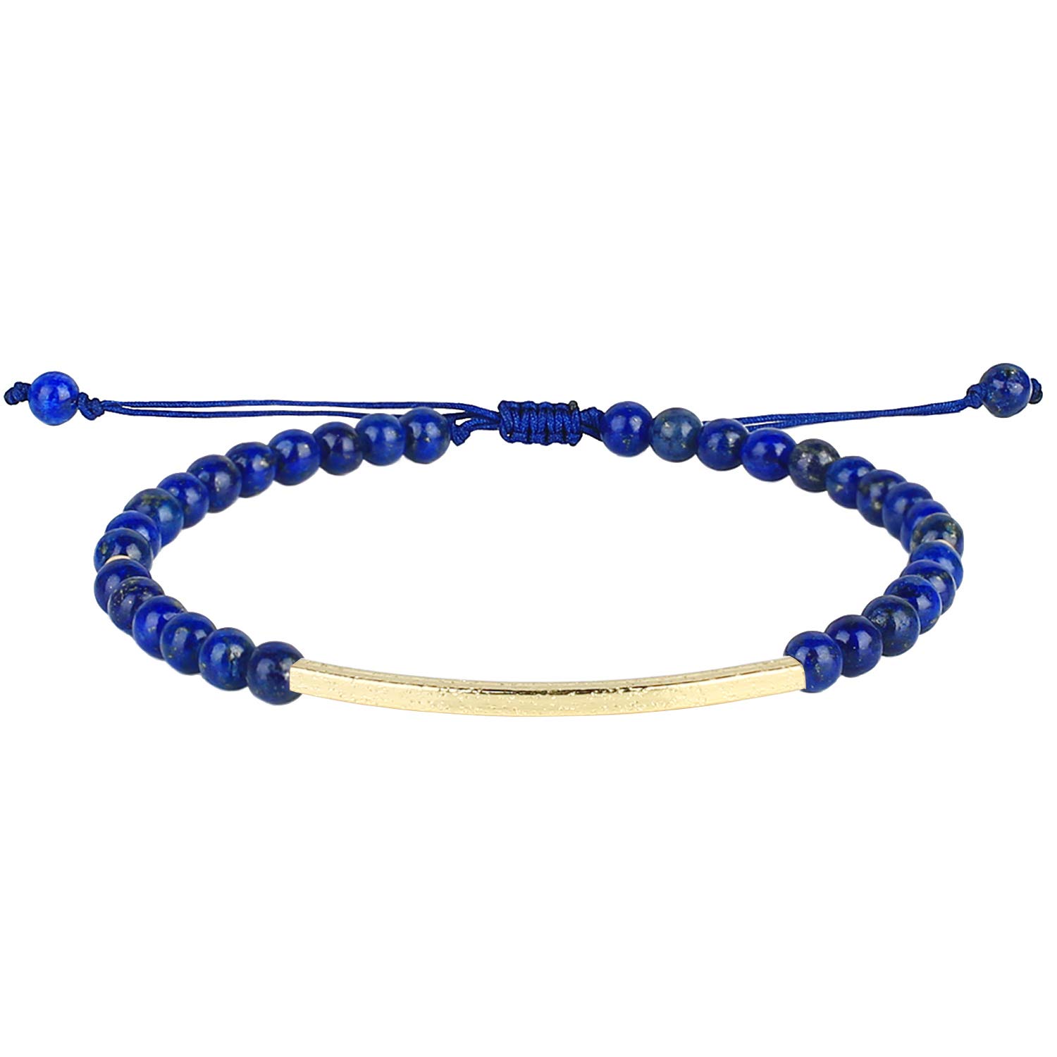 KELITCH Gold Bar Beaded Bracelets Hand Braided Rope Cuff Strand Bracelets Bangle Jewelry