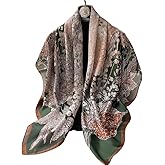 Myneiyi XL 43 Inch Extra Large Square Scarf Fashion Scarves Silk Feeling Hair Scarf Wrapping Scarfs Night Sleeping Headscarf