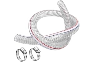 PEISONGFEI 3/4 Inch ID x 1 Inch OD Heavy-Duty Steel Wire vacuum Suction Flexible Hose High Pressure UV Chemical Resistant Thick Vinyl Tube, Bilge Pump Hose,10FT