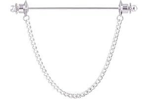 YYBONNIE Mens Shirt Collar Pins Necktie Tie Cravat Pin Clips with Chain Lapel Pin Collar Bar Tassel Brooch Gold Silver Black Tone