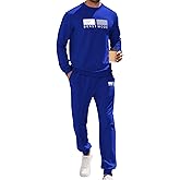 Babioboa Men's 2 Piece Outfits Long Sleeve Pullover Sweatshirt Tracksuit Jogger Sweatpants Sweatsuit Set