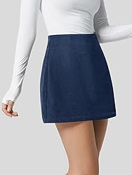 Wenrine Womens Mini Skirt High Waisted Basic Casual
