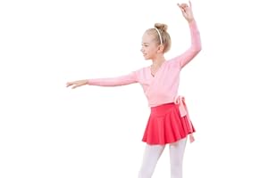 HAPPY CHERRY Kids Girl Dance Sweater Ballerina Long Sleeve Knit Wrap Top Ballet Cardigan Age 4-12Y