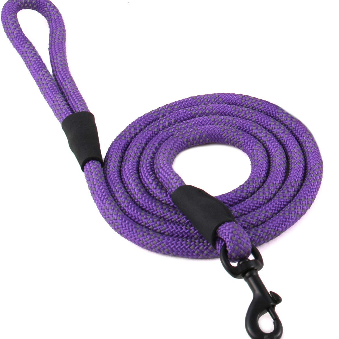 Max and Neo Rope Leash Reflective - 6 FT x 1/2" Purple, Donate a Leash to Dog Rescue — image 1