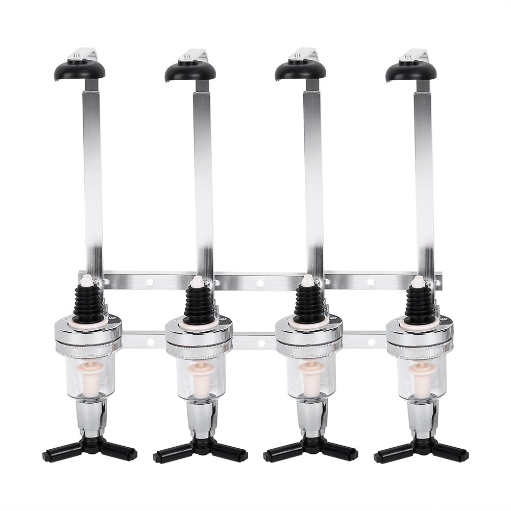 Wall Mounted Optics Drinks Dispenser, 4 Bottle Rotary Stand, 30ml Spirits Bar Dispenser for Home Bar