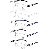 DOOViC 5 Pack One-Piece Design Reading Glasses Lightweight Blue Light Blocking Computer Readers Anti Eyestrain/UV/Dryness
