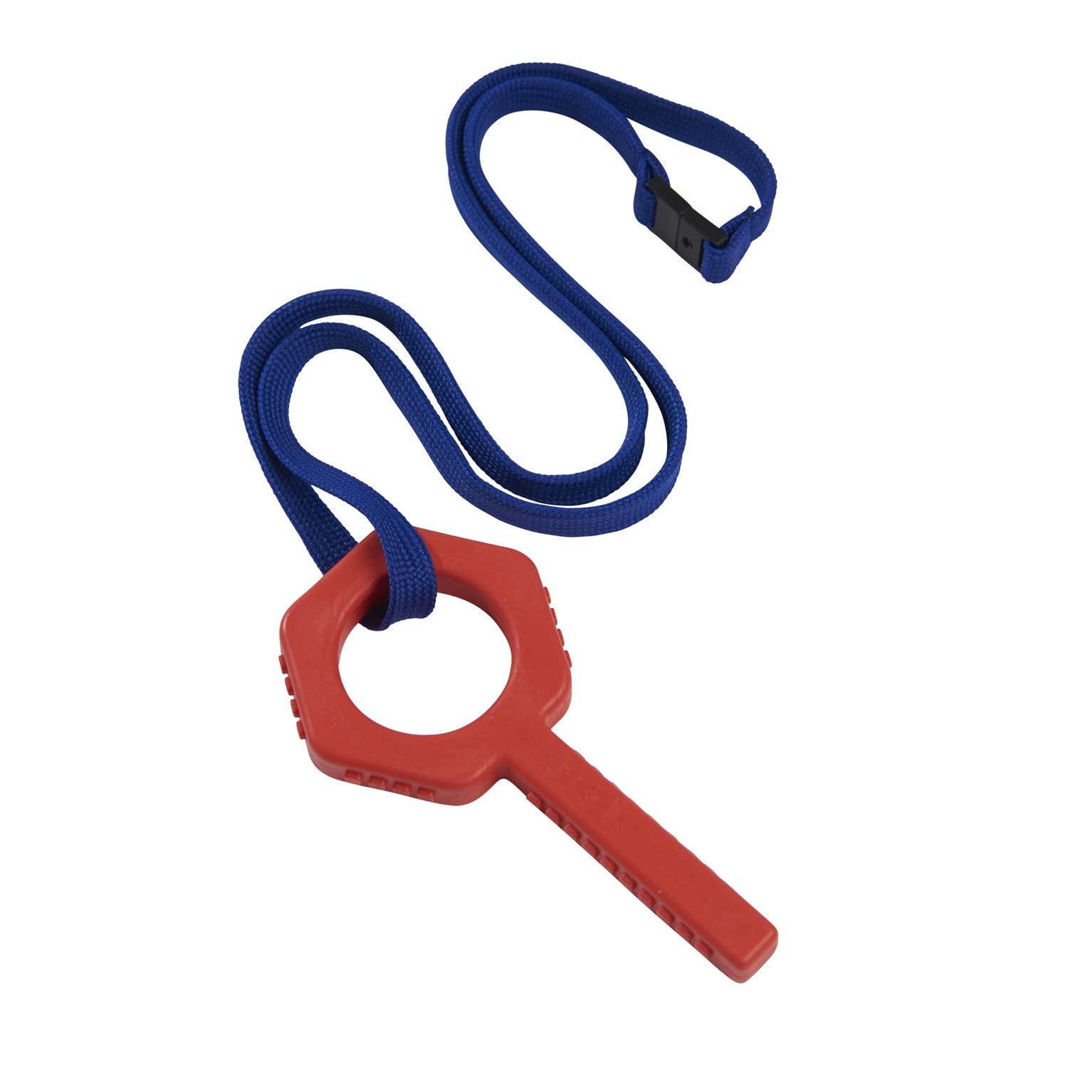 Sensory Direct Chewbuddy Pling Grab Chew & Lanyard - Pack of 1, Sensory Toy for a Fidget, Chew or Teething Aid | for Kids, Adults, Autism, ADHD, ASD, SPD, Oral Motor or Anxiety Needs | Red