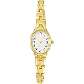 GOODLIYA Luxury Watches for Women Gold Small Vintage Bracelet Elegant Oval Dial Fashion Quartz Wrist Watch