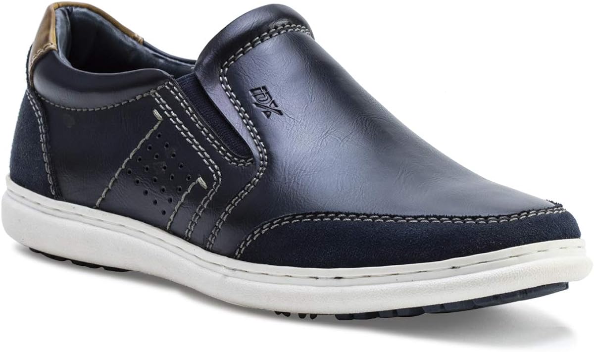Buy ID Men's Leather Casual Shoes (Navy) at Amazon.in