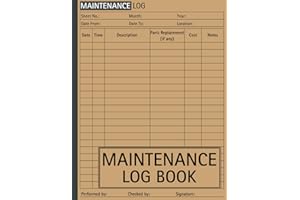 Maintenance Log Book: Service Record for Automotive, HVAC, Construction, and Other Repairs