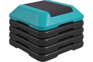 Soozier Aerobic Exercise Step Platform, 5-Level Height Adjustable Stepper, Fitness Step for Home Gym, 4" 6" 8" 10" 12"