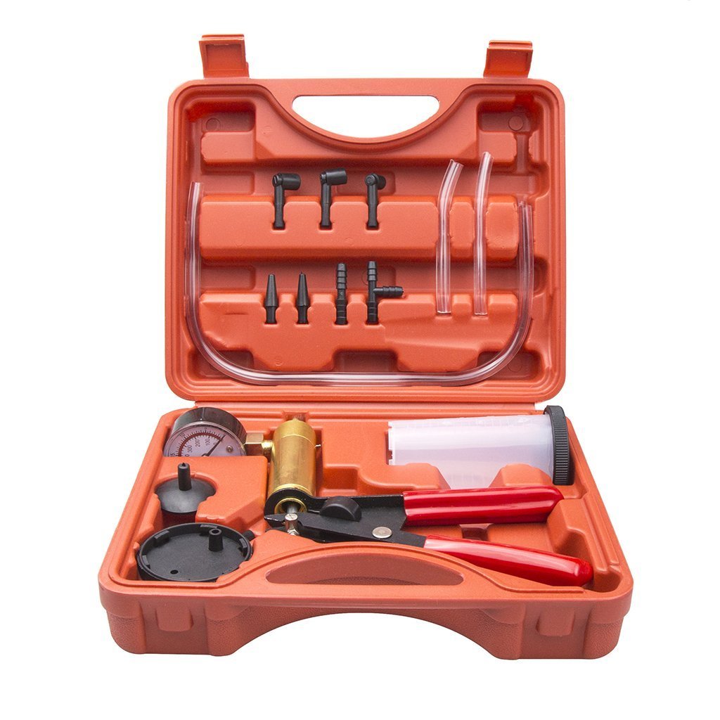 Buy OURYES Hand Held Vacuum Pump Tester Set Vacuum Gauge and Brake Bleeder Kit for Automotive