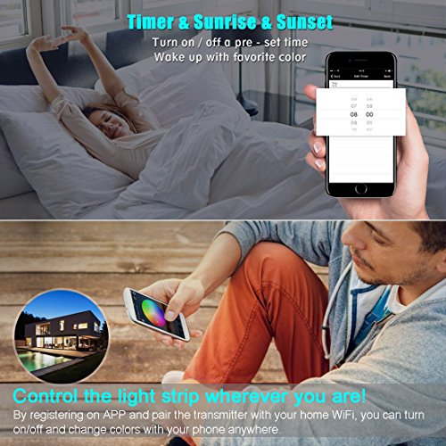 image for Opard WiFi LED Light Strip Music Sync Remote Controlled by Alexa Echo 