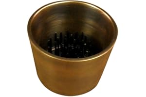 JWL HAWNKOA PRODUCTS (1) Solid Brass Water Holding Ikebana Flower Cup 2 3/8" Tapered Pin Frog Holder (Copper Antique)