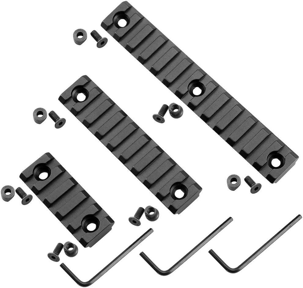 Monoki Keymod Picatinny Rail Sections, 5-Slot 9-Slot 13-Slot Lightweight Picatinny Rail Section for Keymod Handguard Mount Rail System with 3 Allen Wrench & Solid-Style, 3 Pack : Sports & Outdoors