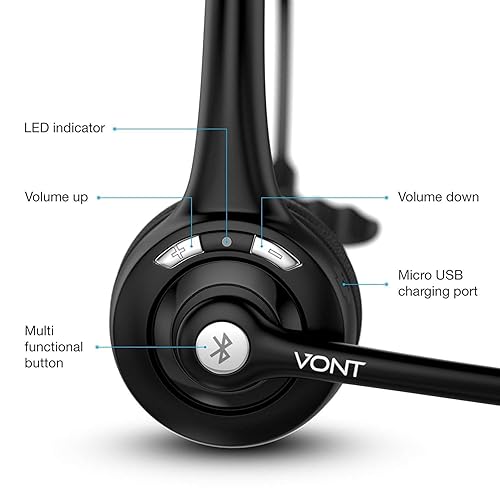 Vont Bluetooth Headset with Microphone, Wireless Headset
