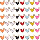 HOBBIESAY Heart Enamel Charms Mini Heart Pendants with Jump Ring Colorful Cute Love Shape Dangle Charms for Valentine DIY Bracelets Earring Necklace Jewelry Making