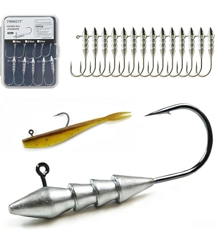 3 0 weedless fish hooks Eagle Claw Offset Kahle Hook Specially designed molded weights reduce water drag during fast or slow retraction Scaless Gal Weighted Worm Hook