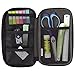 LIHIT LAB Large Capacity Triple Zipper Pencil Case For School Office College, Big Capacity 8 Compartments Pencil Bag Holder Adults Teen Boys Girls, Travel Cosmetics Storage, Jet Black (A7556-124)