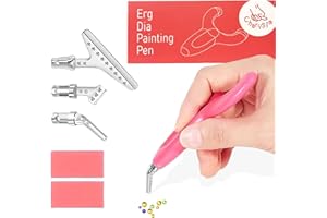 CHARYSIM Ergonomic Diamond Art Painting Pen, DP Art Accessories with 3 Metal Tips, 5D Diamond Drill Pen Kit for Adults, Resin DP Tool for Beginner, Comfort Grip, Faster Drilling (Pink)