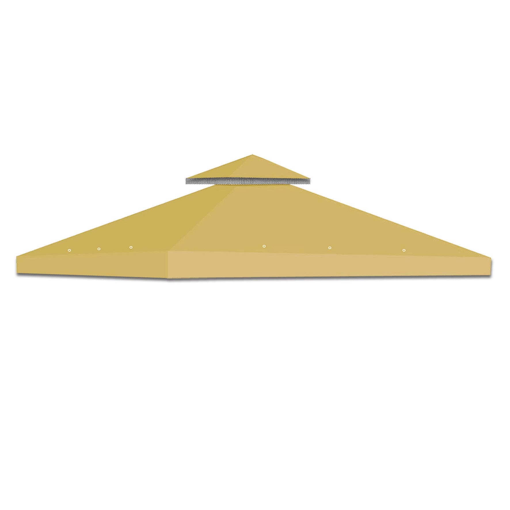 Strong CamelDual Tier Gazebo Replacement 10' x 10' Canopy Top Cover Awning Roof Top Cover (Tan)