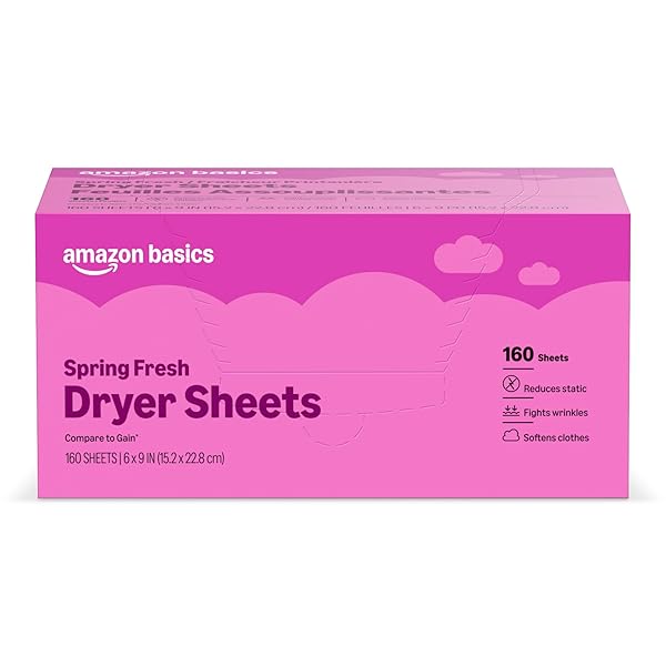 AMAZON BASICS DRYER SHEETS, SPRING FRESH, LAUNDRY FABRIC...