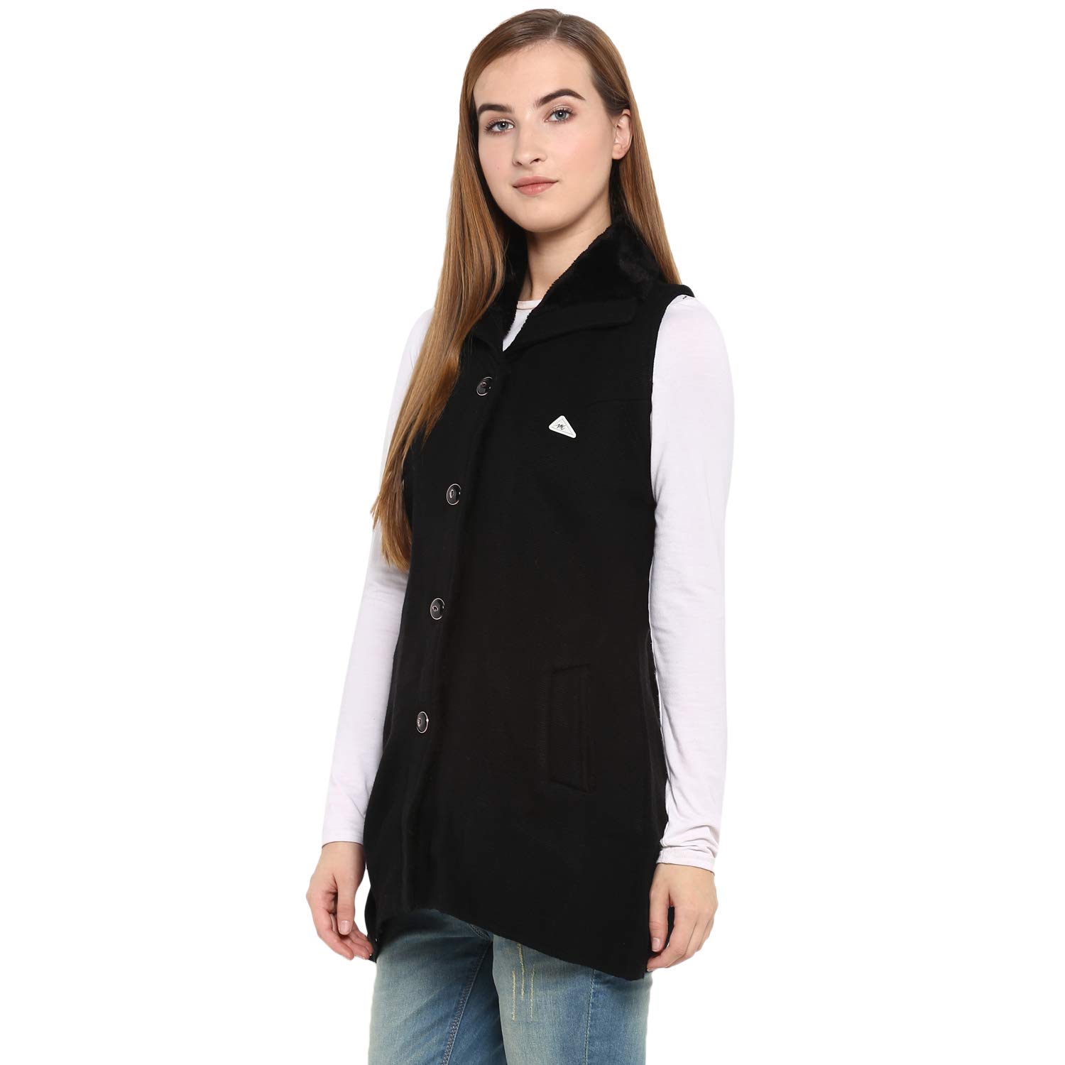 monte carlo black solid wool blend polo collar cardigan