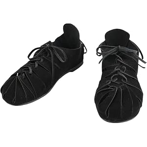 Men Renaissance Lace Up Short Sandal Viking Vintage Medieval Tied Shoes Footwear for Halloween Party