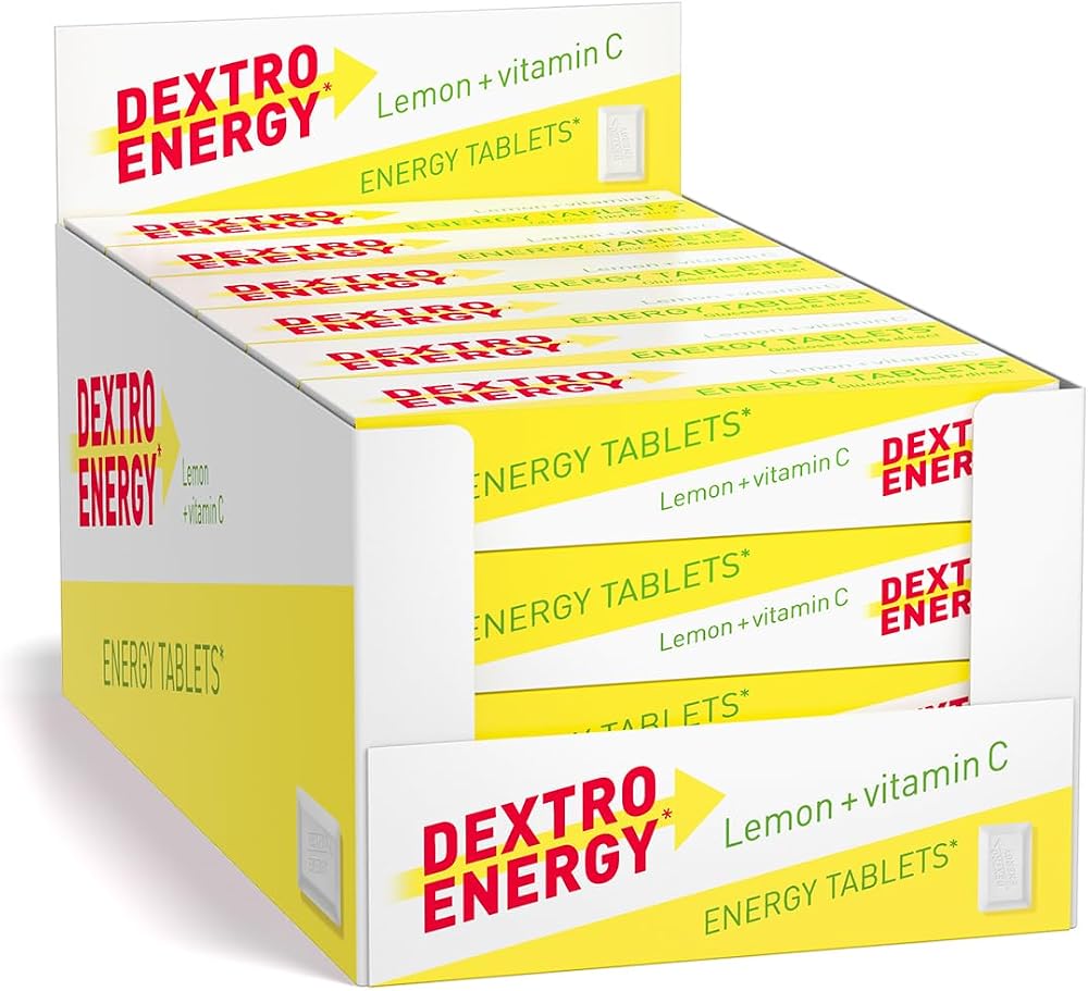 Dextro Energy Lemon Tablets 24 Pack Fast Acting Dextrose Vegan 47g