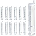 12 Pack 20 ml Plastic Syringe, Luer Slip Syringe without Needle No Rubber Ring Used in Scientific Laboratories, Liquid refilling, DIY Crafts, Scientific Labs By Labfil