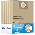 SpaceTent 6 Pack DEWALT DXVA19-4101 High Efficiency Replacement Filter Bags for 6 to 10 Gallon Wet/Dry Vacs - Part # & Vacmas