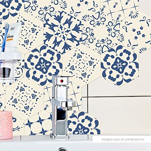 GanDecor Floor Sticker DIY Removable Hexagon Shape Wall Decal Home Decor Anti Slip Bedroom Kitchen Decoration 10 Pcs/set 20x23cm/7.87x9.06
