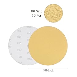 Kozelo 50pcs No Hole Sanding Discs- [ 8 Inch 80