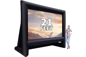 GYUEM 21 feet Inflatable Outdoor Projector Movie Screen - Blow Up Screen for TV & Movies with Blower Portable Projection Screen for Home Theater Outdoor Indoor Support Front & Rear Projection