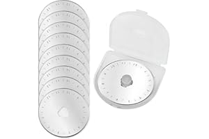 QIVORIMITH 10 Pack Rotary Cutter Blades 45mm for Fits Fiskars,Olfa,Truecut Rotary Cutter Replacement Arts Crafts Quilting,Sharp and Durable