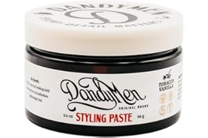 DandyMen Styling Paste – Medium Hold with Flexible Control and Natural Shine – Enriched with Beeswax & Pro-Vitamin B5 – 3.4 oz (1-pack, Tobacco Vanilla)