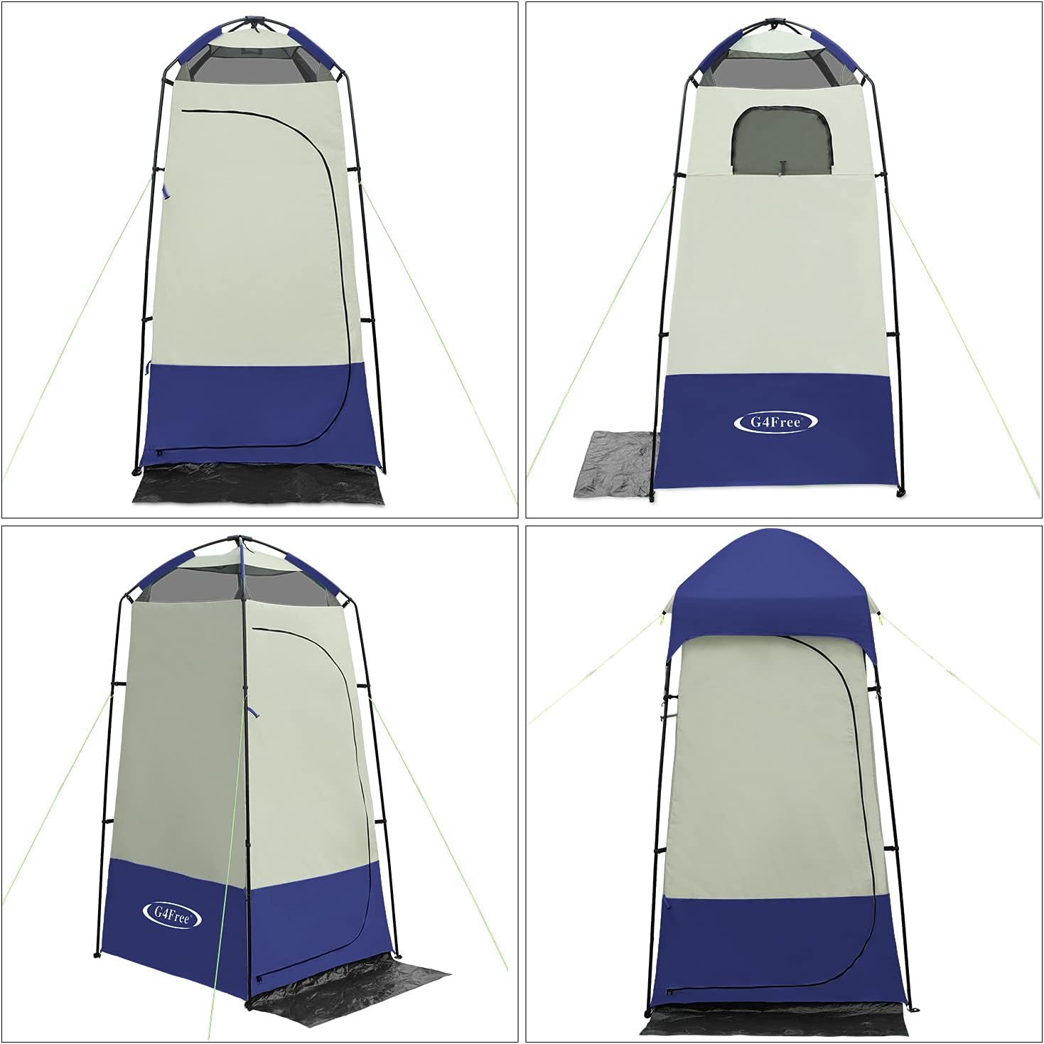 G4Free Camping Shower Tent, Privacy Tent Dressing Changing Room, Portable Toilet, Rain Shelter for Camping Beach with Carry Bag (Blue): Sports & Outdoors