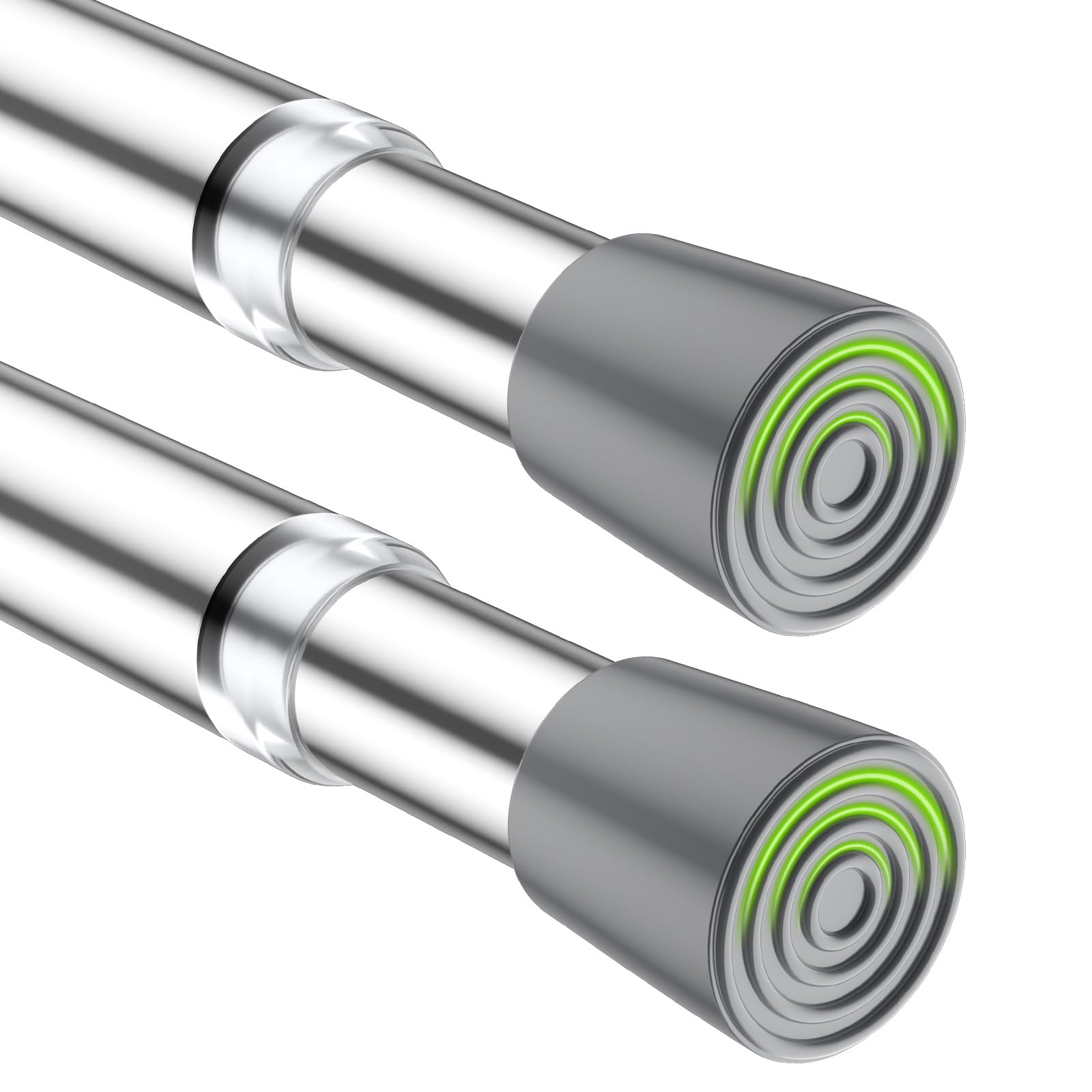 Photo 1 of 2 Pack Spring Tension Rods 26-39 Inches?Silver No Drill Adjustable Spring Loaded Curtain Rod Expandable Tension Rod Small Short Tension Curtain Rod for Windows,Kitchen,Doorway,Bathroom,Cupboard Bars